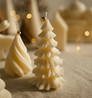Stocking Christmas Tree Candle - Ivory