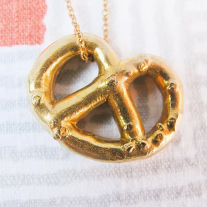 Solid Brass Pretzel Necklace