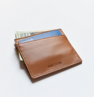 Italian Leather Utility Card Case - Tan
