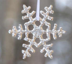 Icy Glass Snowflake Ornament