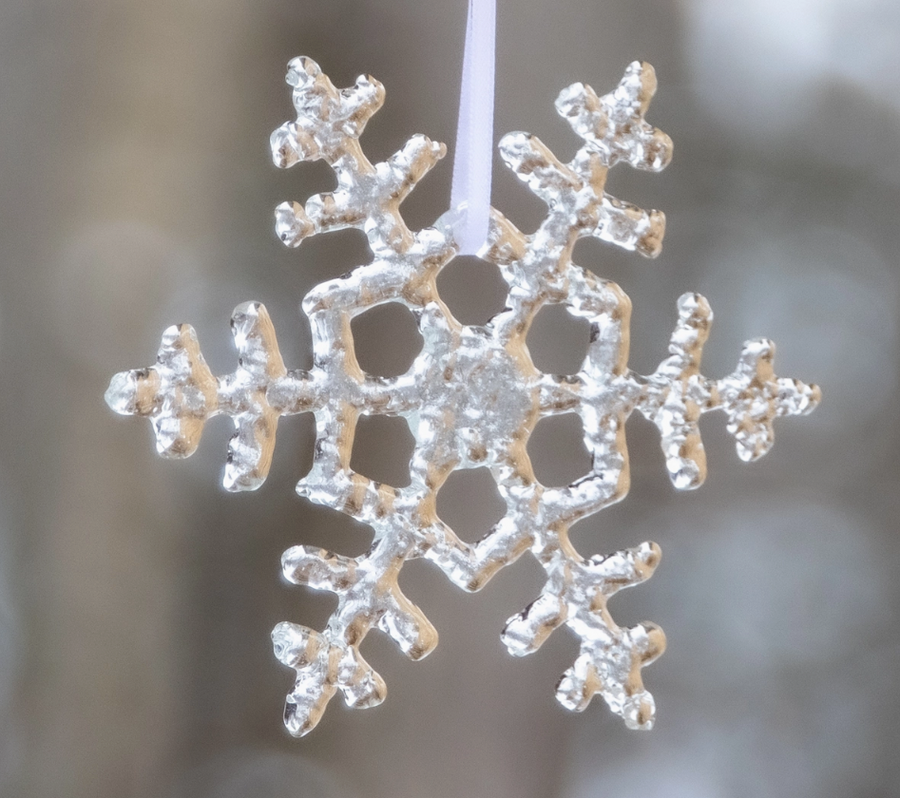 Icy Glass Snowflake Ornament