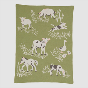 Baby Farm Blanket Green / Cream