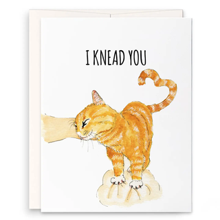 I knead You Orange Cat Card