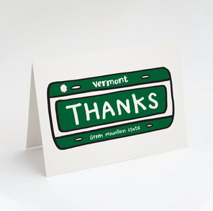 vermont license plate thank you card - TG1