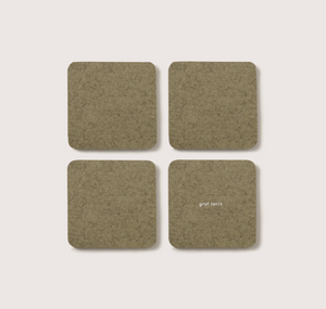 Bierfizl Square Merino Wool Felt Coaster - Sage