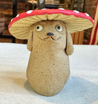 Victory Pottery Mushroom Hat Dog