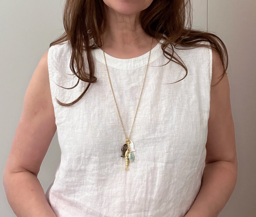 Cordelia Mother of Pearl Long Necklace