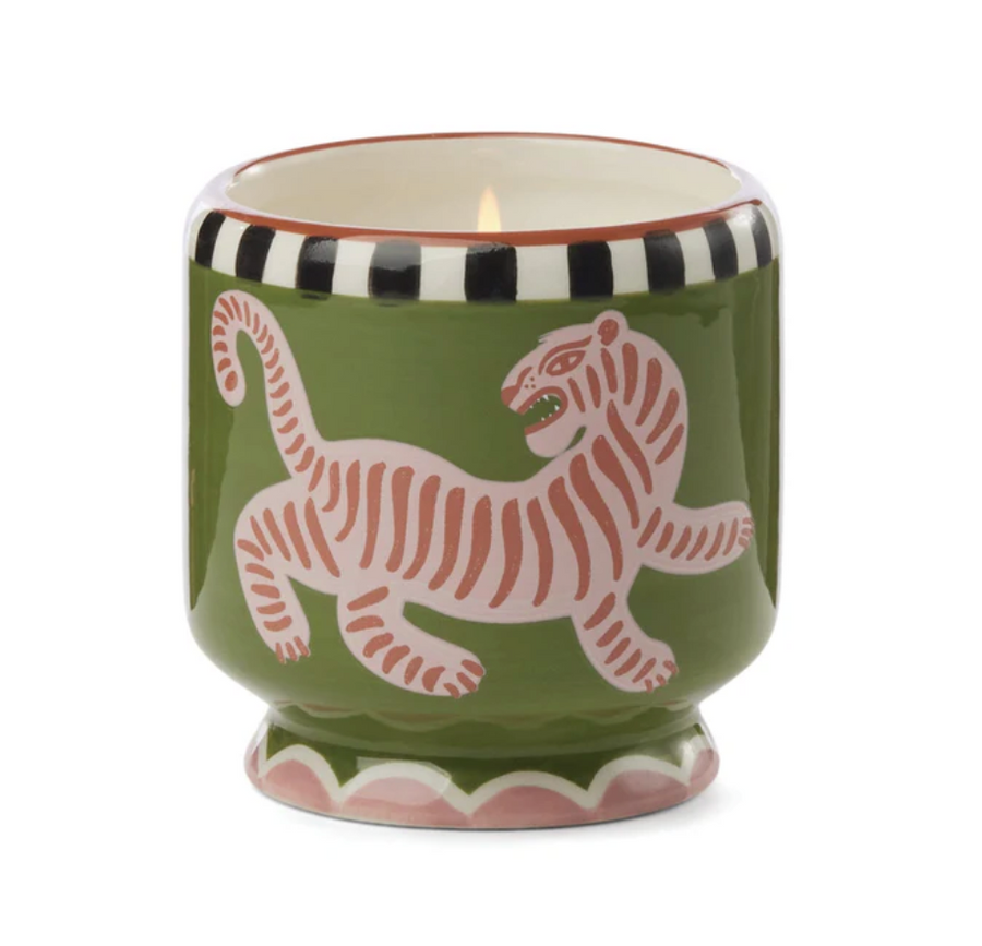 Adopo 8oz Tiger Candle - Black Cedar &amp; Fig