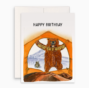 camping tent bear card - LS5