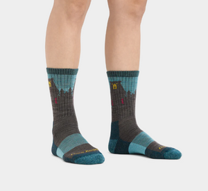 Women's Merino Wool Bear Town Socks -Aqua