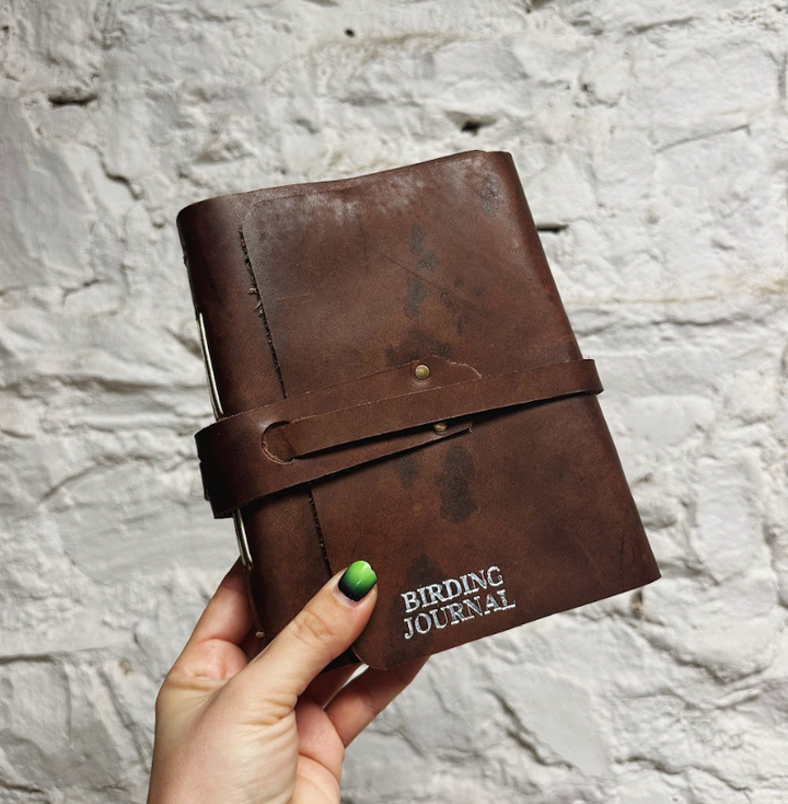 Leather Birding Journal - Dark Cognac