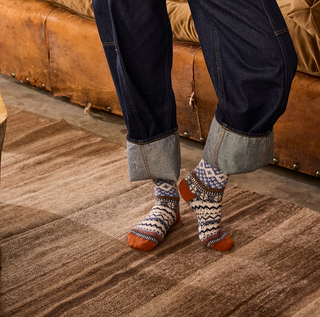 Fair Isle Wool Cashmere Socks - Pumpkin