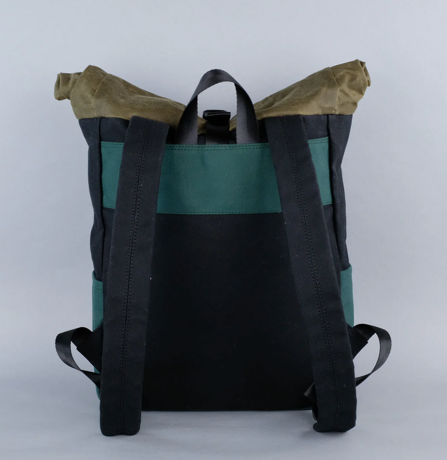 Sentinel Rolltop Backpack - Juniper + Black Heavyweight Canvas (Lagoon)