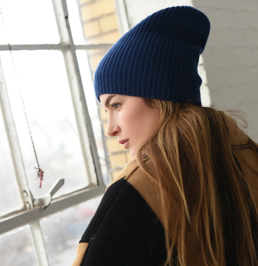 Lightweight Cashmere Pom Pom Hat, Cashmere Hat, Cashmere Pom