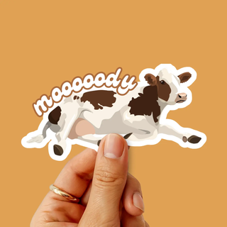 Moody Cow Sticker