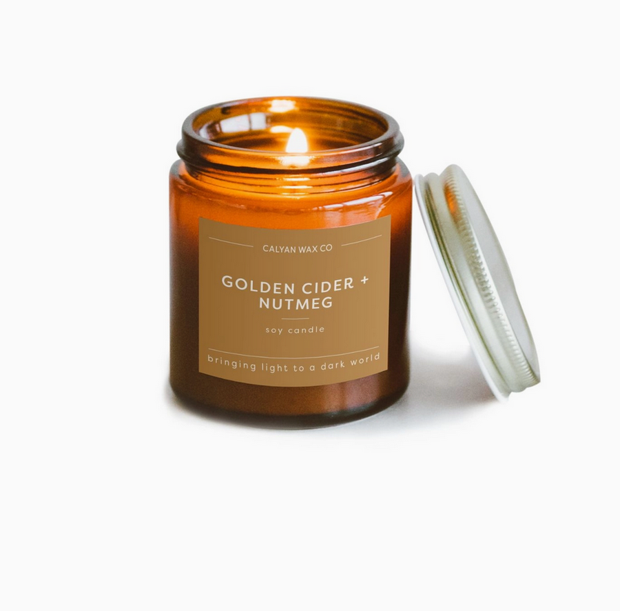 Golden Cider + Nutmeg Mini Amber Jar Candle