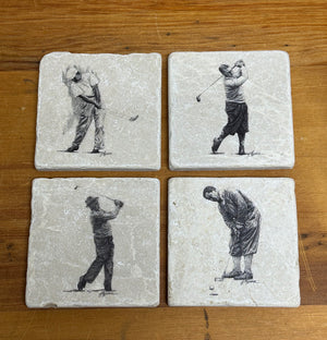 Golf Greats Marble Coasters