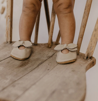 Cream Bella Jane Leather Baby Shoes