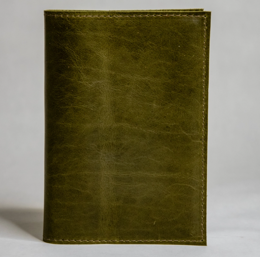 Handmade Medium Leather Journal - Moss