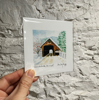 Unframed Woodstock Bridge Winter Print - 4x4