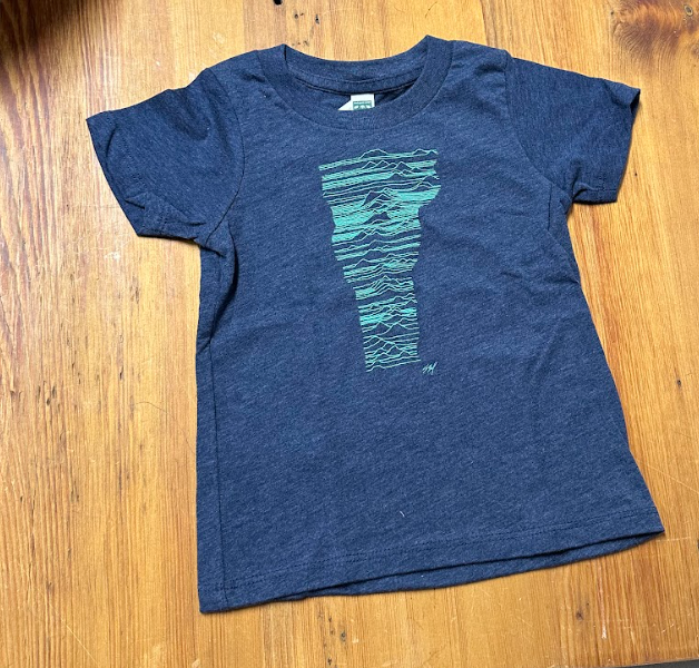 Mountains of Vermont Kid's Tee - Heather Dusk