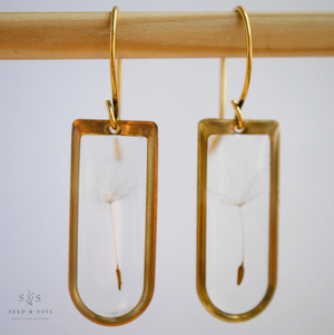 Botanical Cathedral Earrings - Dandelion Seed