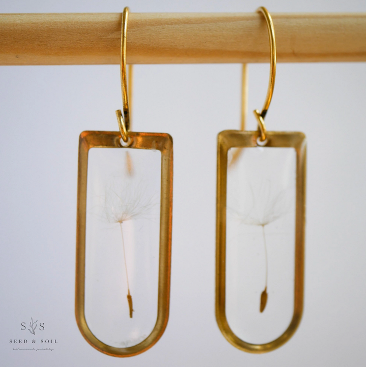 Botanical Cathedral Earrings - Dandelion Seed