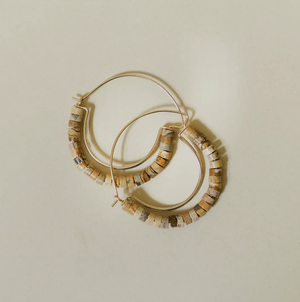 Beaded Temple Hoop Earrings