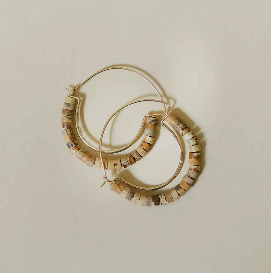 Beaded Temple Hoop Earrings