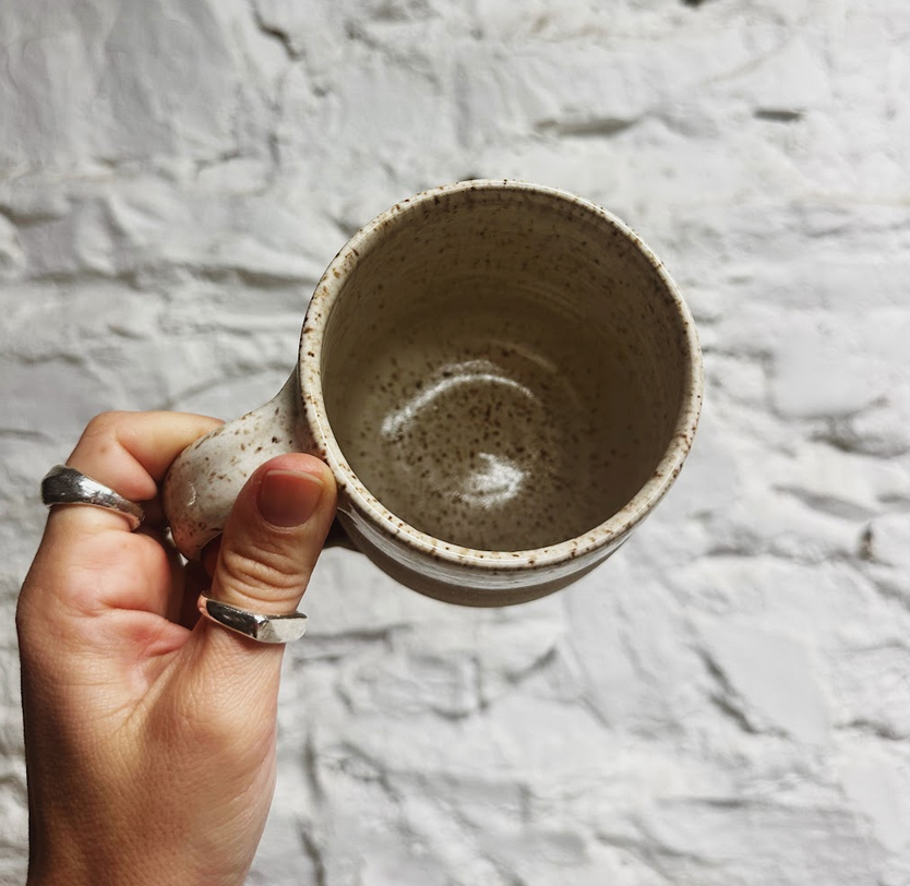 Laura White Speckled Mug