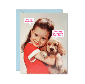 calm down puppy birthday card - RS5