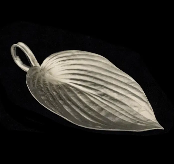 Hosta Dish in Pewter