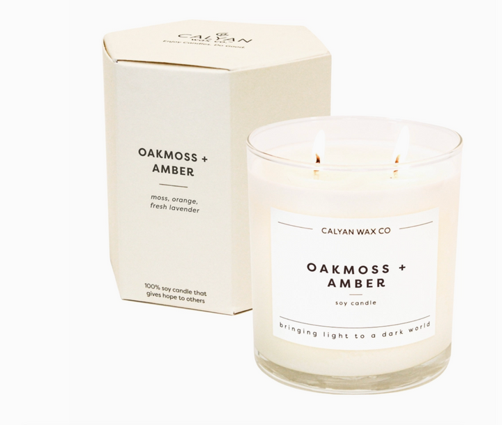 Oakmoss + Amber Glass Tumbler Candle - 12.5oz