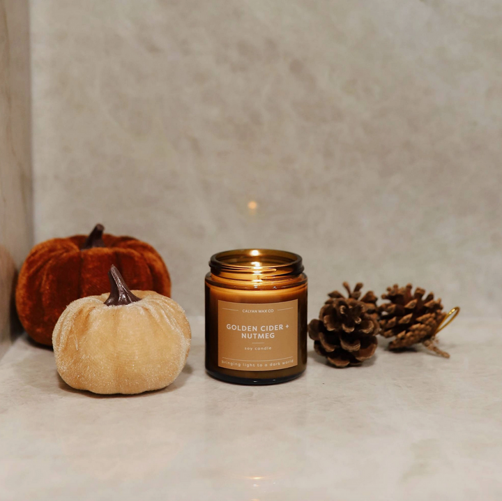 Golden Cider + Nutmeg Mini Amber Jar Candle