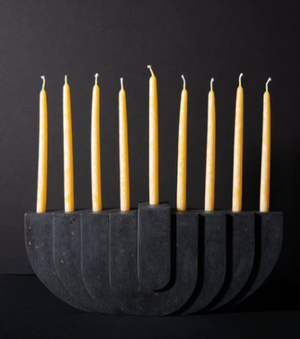 Black Terrazzo Concrete Menorah