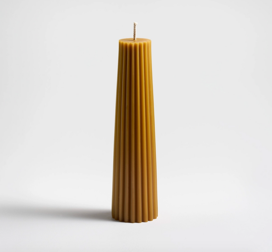 Beeswax Petite Pillar Candles - Burnt Amber