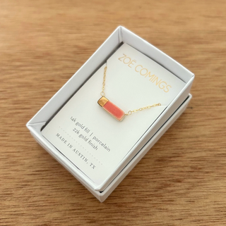 Tiny Reed Necklace - 16" Hot Pink / Gold