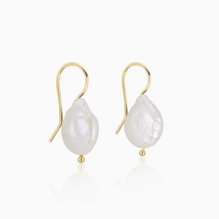 Madeline Pearl Earrings - 14k Gold Vermeil