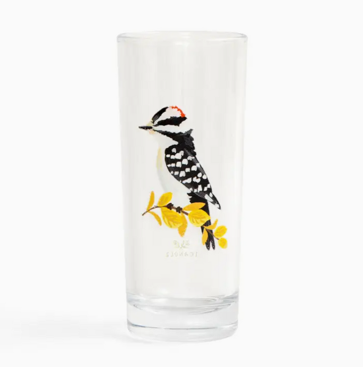 Tall Juice Glass Woodpecker