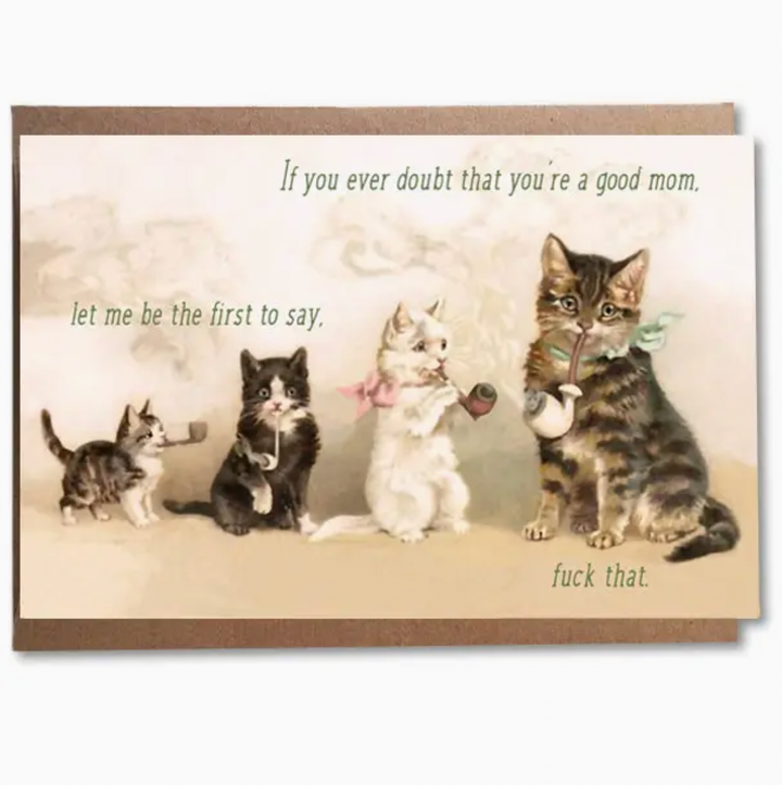 vintage cats good mom card - ZD7