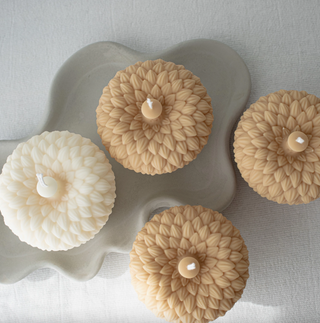 White Autumn Acorn Candle