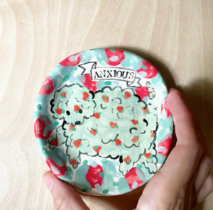 Poodle Hand Painted Plate