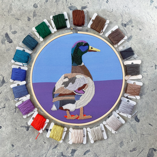 Embroidery Kit 8" with Beadwork - Mallard Duck