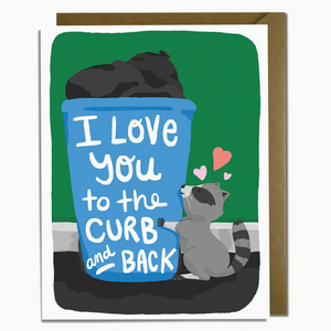 raccoon trash love card - KF1