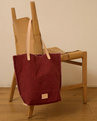 Canvas Tote Plum Vachetta