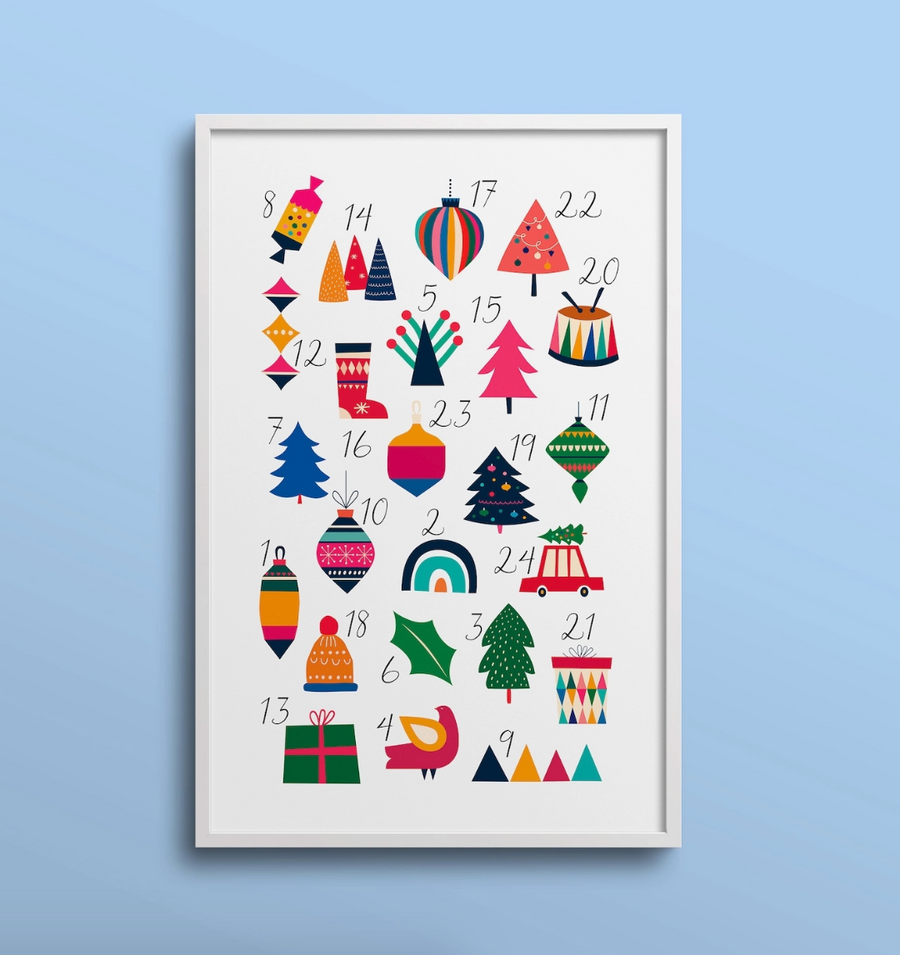 Paint-By-Numbers Advent Calendar Kit