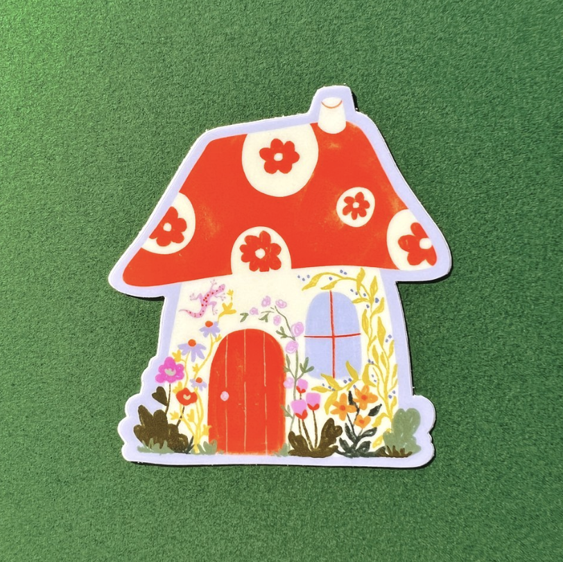 Mushroom Cottage Sticker