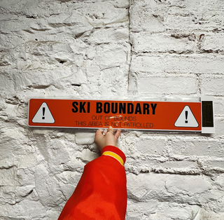 Ski Boundary Out of Bounds Authentic Trail Sign