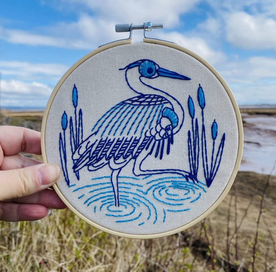 Embroidery Kit - Blue Heron