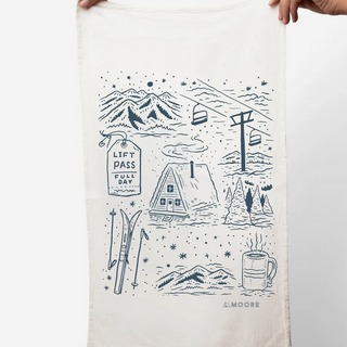 Ski Days Flour Sack Tea Towel